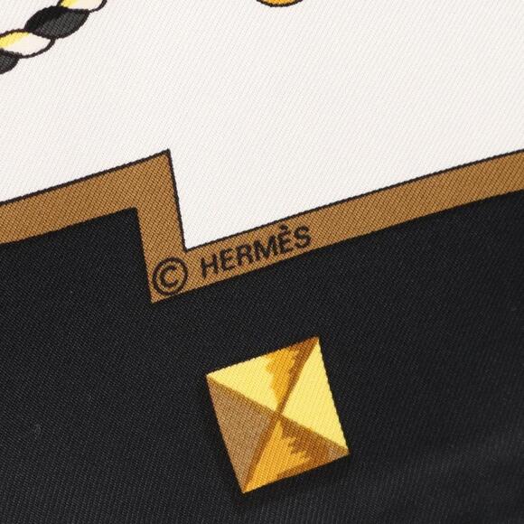 HERMES Black Silk Scarf - Picture 2 of 7